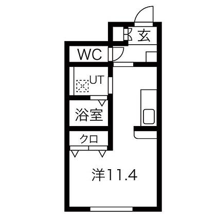 ラフィーネノワール(ワンルーム/1階)の間取り写真