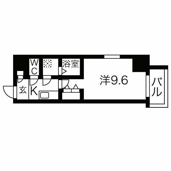 メイクス上前津II(1K/8階)の間取り写真