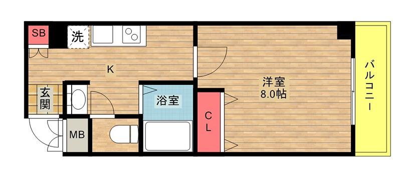 ラフォンテ阿波座(1K/7階)の間取り写真