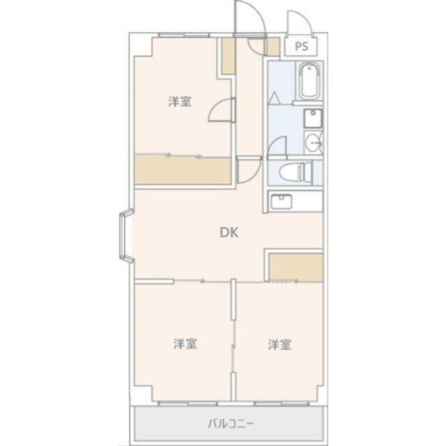第5千代田マンション(3DK/4階)の間取り写真