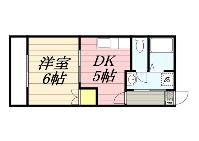 グランデージフルールI(1DK/2階)の間取り写真