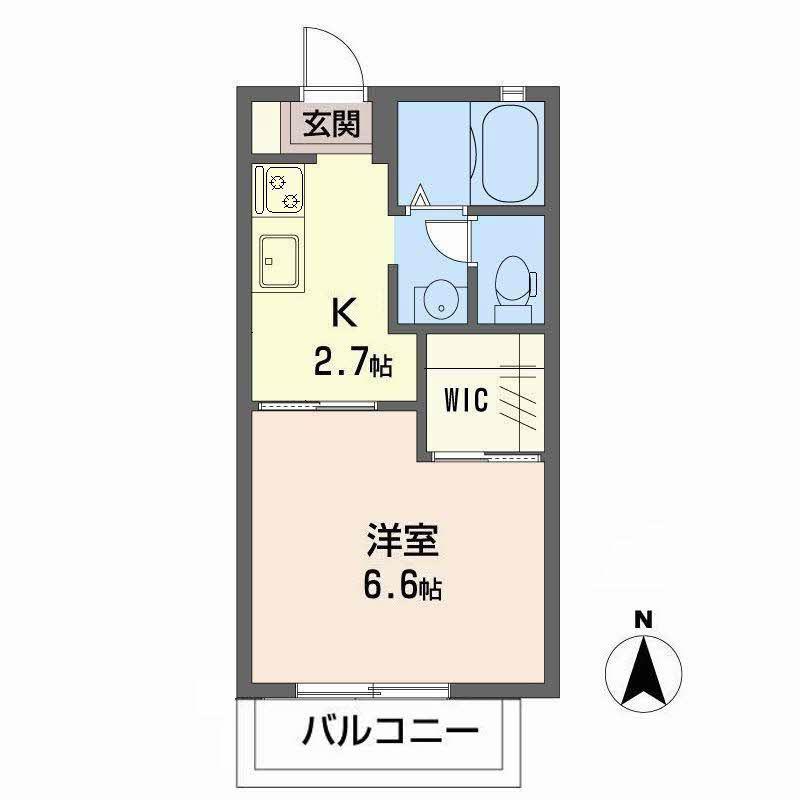 コートアゼリア(1K/2階)の間取り写真