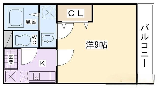 リブレア久留米駅前(1K/2階)の間取り写真
