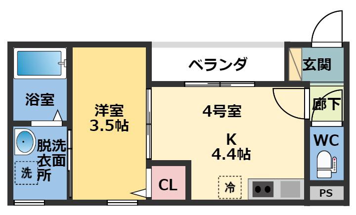 モンテ・ソラーレ(1K/3階)の間取り写真