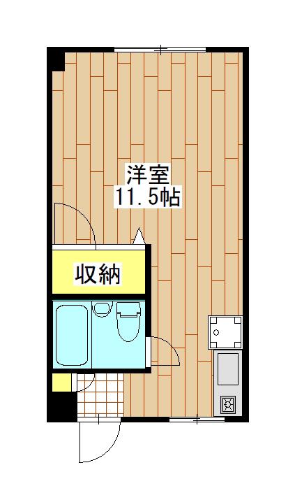菊池ハイツ(ワンルーム/1階)の間取り写真
