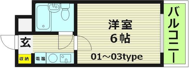 シャルムメゾン千林大宮(1K/3階)の間取り写真