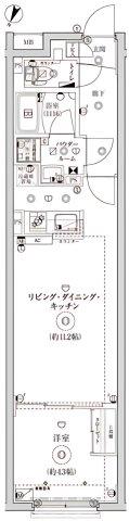 CREATIF池袋(1LDK/3階)の間取り写真