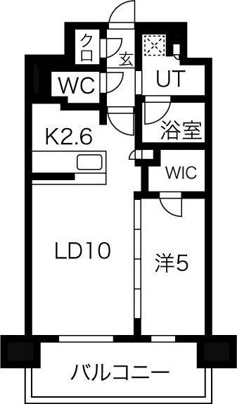 ミュプレ上前津(1LDK/13階)の間取り写真