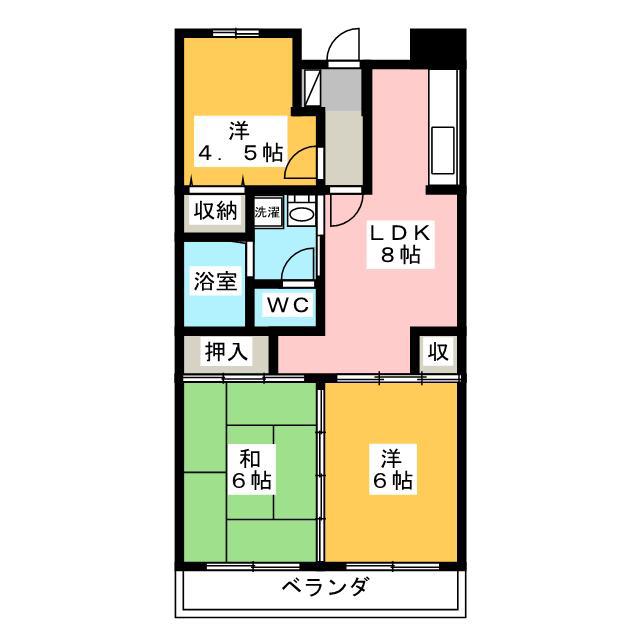 フレンドリー春大路(3DK/1階)の間取り写真