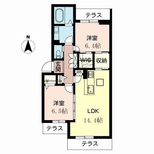 シャーメゾン桜井(2LDK/1階)の間取り写真