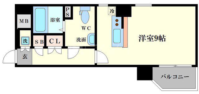 GRAMERCY NIPPONBASHI(ワンルーム/8階)の間取り写真
