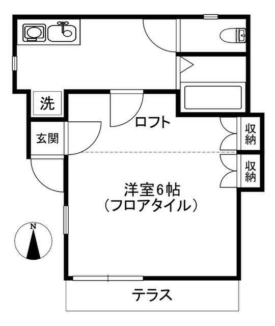 プチハウス(1K/1階)の間取り写真