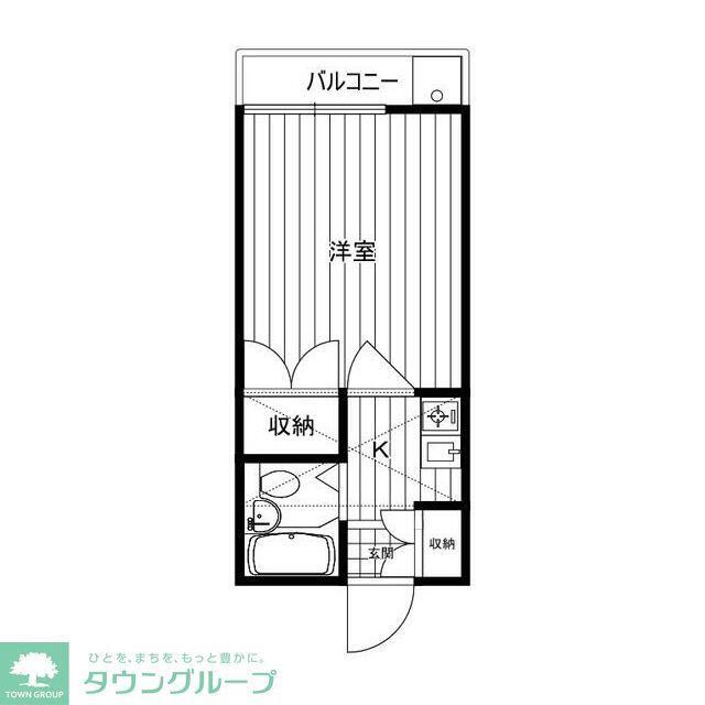 メゾンドブランシュかしわ台(1K/2階)の間取り写真