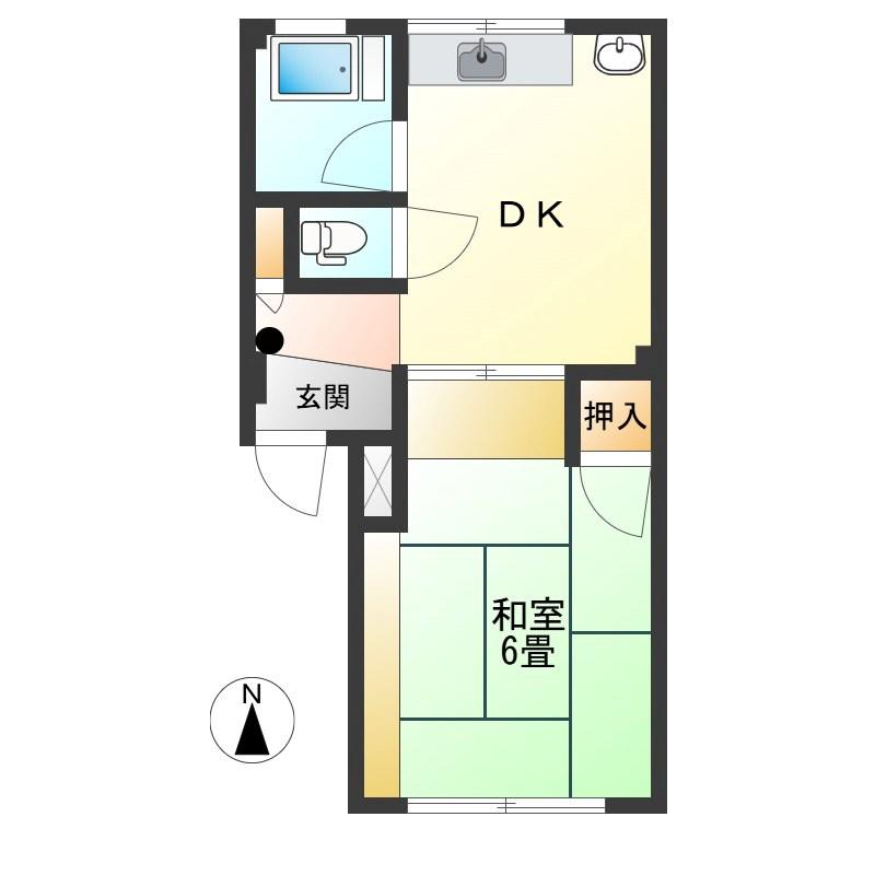 チロルビル(1DK/5階)の間取り写真