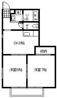 エムクラース(2DK/2階)の間取り写真