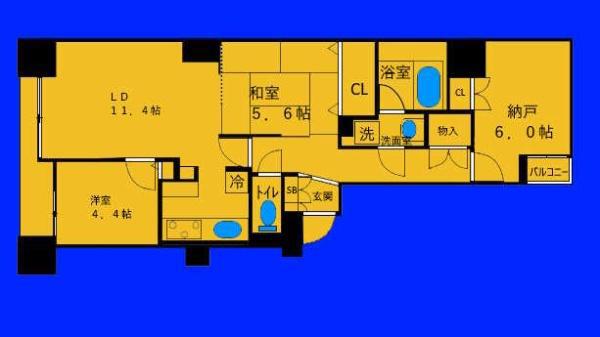 アマックス横浜(3LDK/6階)の間取り写真