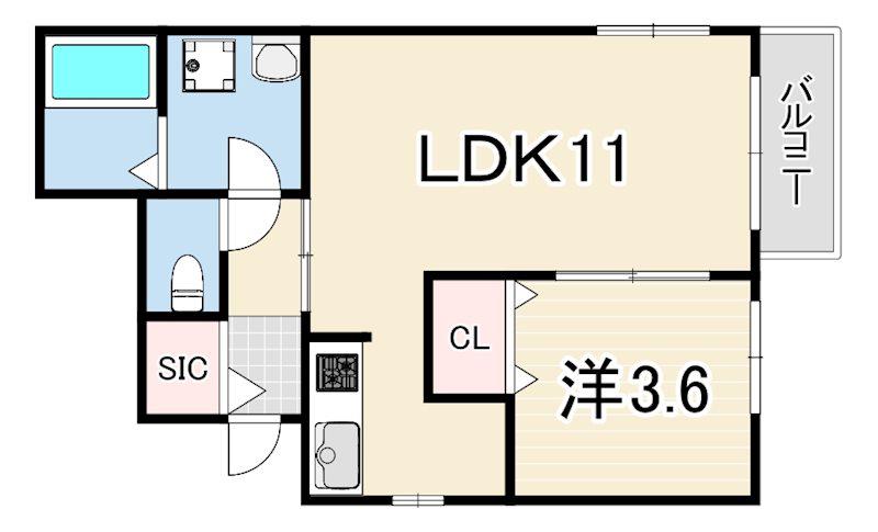 NET-K大倉山(1LDK/3階)の間取り写真
