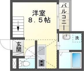 ラルク高畑(ワンルーム/2階)の間取り写真