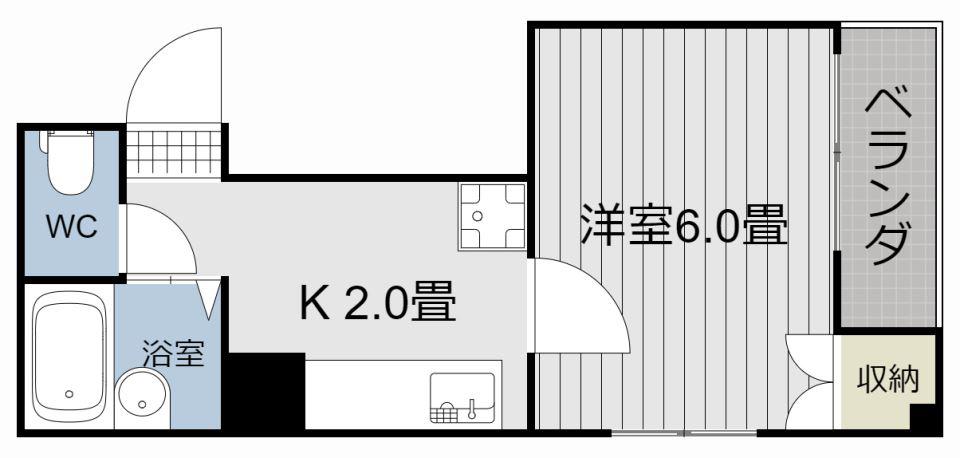 鴨池山元ビル(1K/2階)の間取り写真