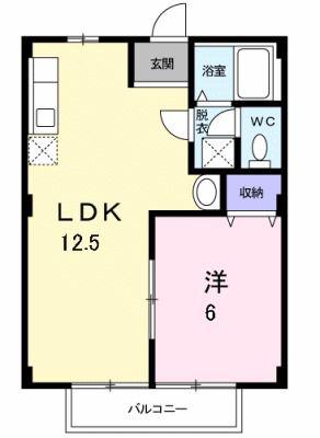 アドバンテージI(1LDK/1階)の間取り写真