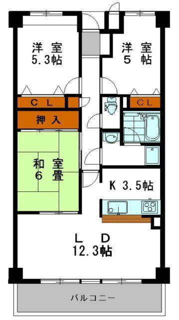 LAND・S(3LDK/3階)の間取り写真