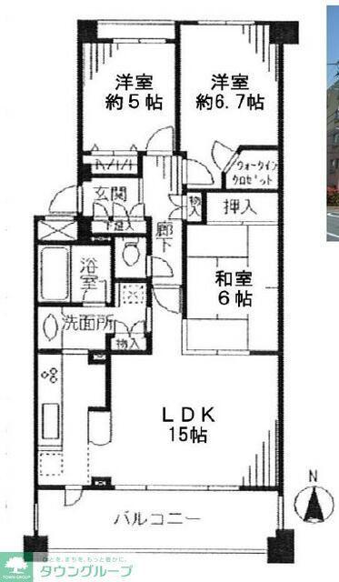 オーベル横濱鶴見リーフアベニュー(3LDK/5階)の間取り写真