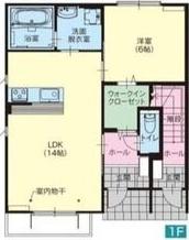サンパティーク(1LDK/1階)の間取り写真