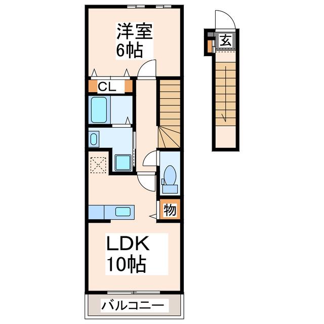 グレイス(1LDK/2階)の間取り写真