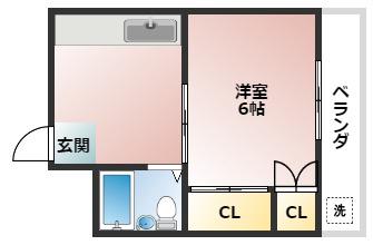 花園グレースマンション(1K/2階)の間取り写真