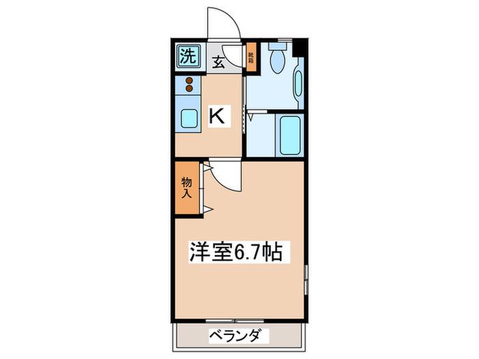 リシェス(1K/1階)の間取り写真