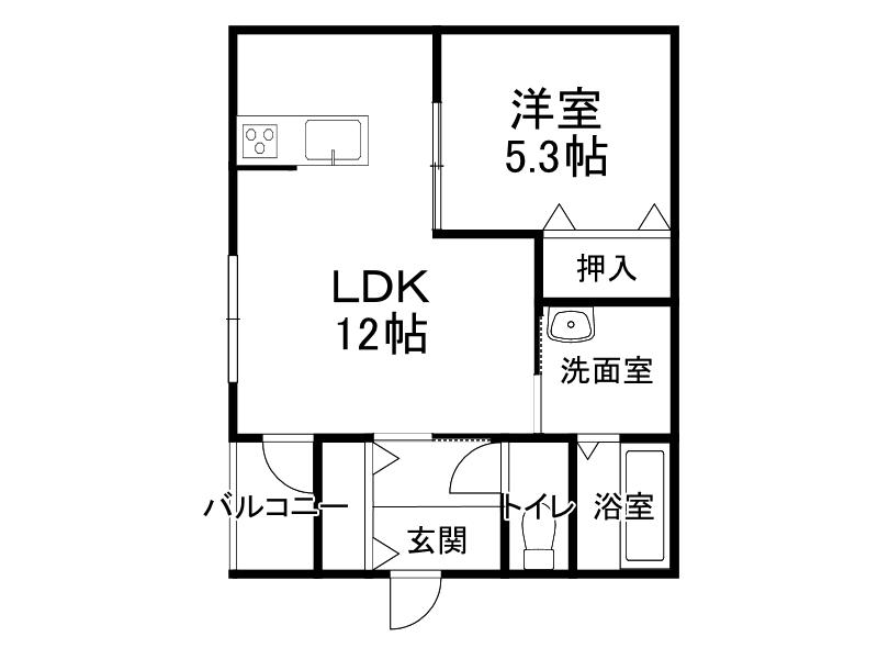 RUBYIV(1LDK/1階)の間取り写真
