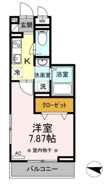 グレース スクエア(1K/2階)の間取り写真
