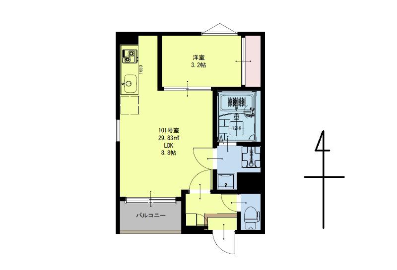 REGALEST荒井SL(1LDK/1階)の間取り写真