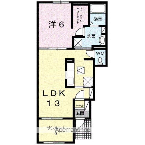 ベルファミーユII(1LDK/1階)の間取り写真