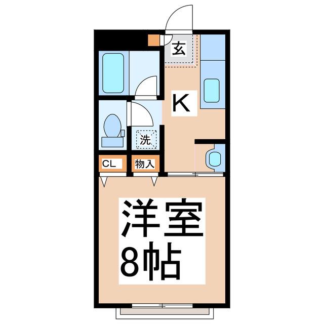 レインボーハイツ(1K/3階)の間取り写真
