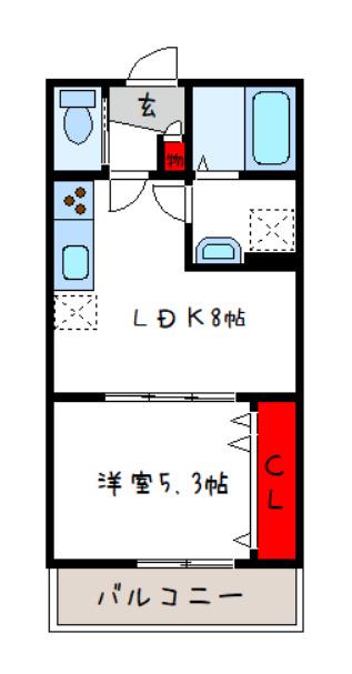 太平寺共同(1LDK/3階)の間取り写真
