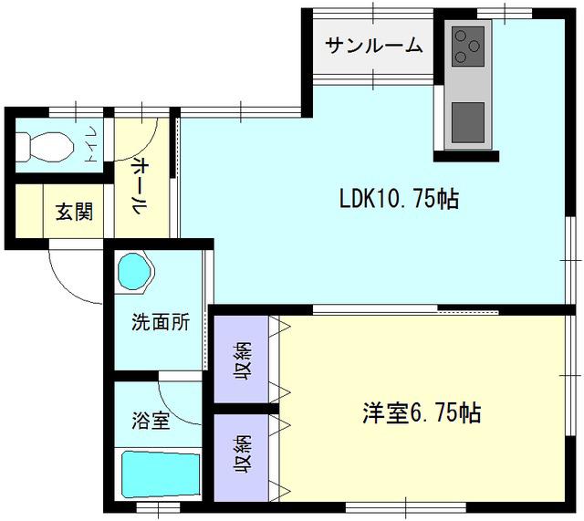 LUCE GRANDE(1LDK/2階)の間取り写真