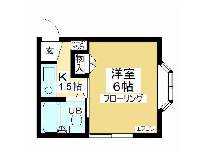グリーンハイツ狭山台(1K/2階)の間取り写真