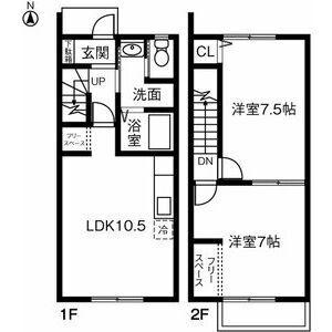 CASA・OVEST(2LDK/1階)の間取り写真