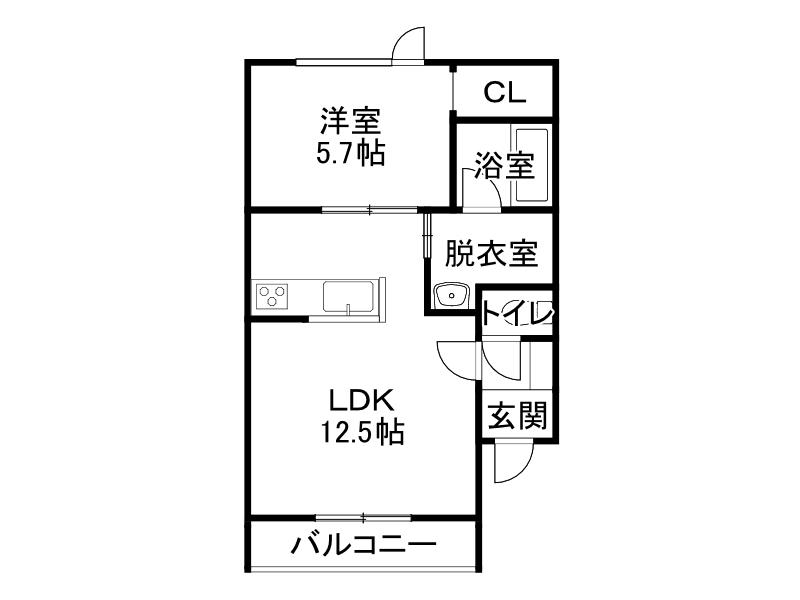 PIATTO(1LDK/3階)の間取り写真