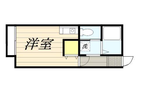 コンフォート緑が丘(1K/2階)の間取り写真