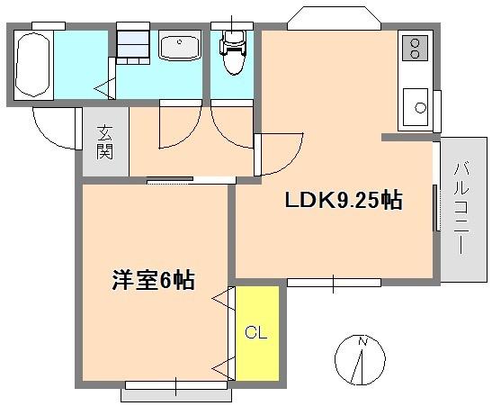メゾンKOSHO(1LDK/1階)の間取り写真