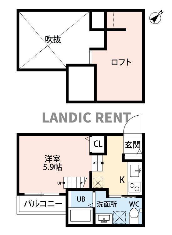 エテルネ住吉(ワンルーム/2階)の間取り写真