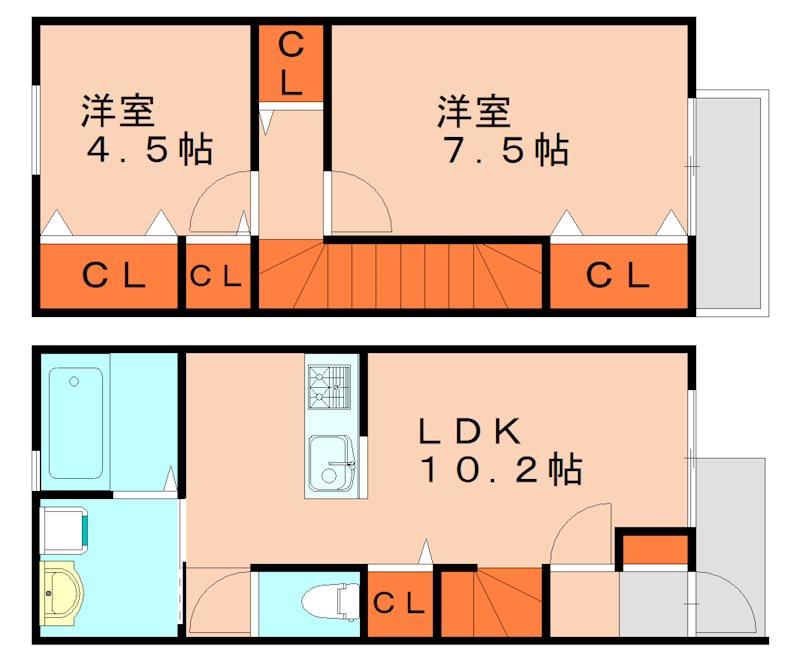ラックメゾンII(2LDK/1階)の間取り写真