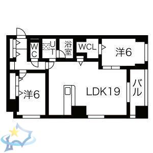 ブリーズ発寒(2LDK/10階)の間取り写真