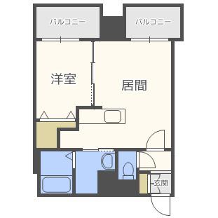 エクレール(1LDK/8階)の間取り写真