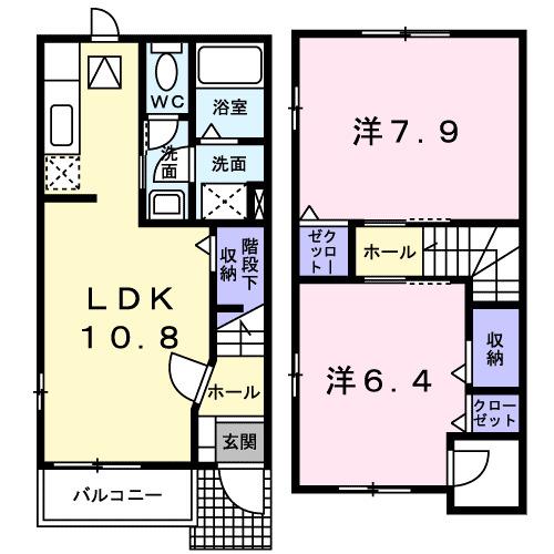 ア・モウトIII(2LDK/1階)の間取り写真