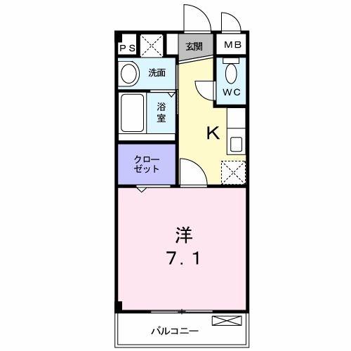 ラグラシア(1K/2階)の間取り写真