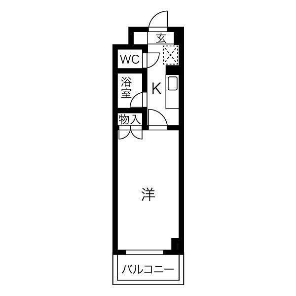 コンアモールI(1K/3階)の間取り写真