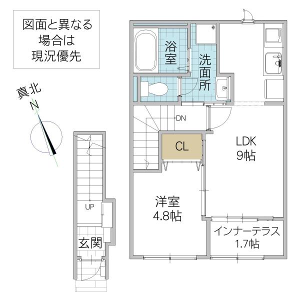 大曽根原町アパート2(1LDK/2階)の間取り写真